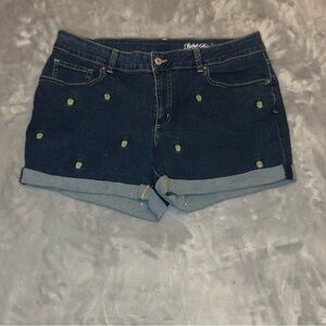 Faded Glory Denim Shorts with Pineapples Women's Size 16